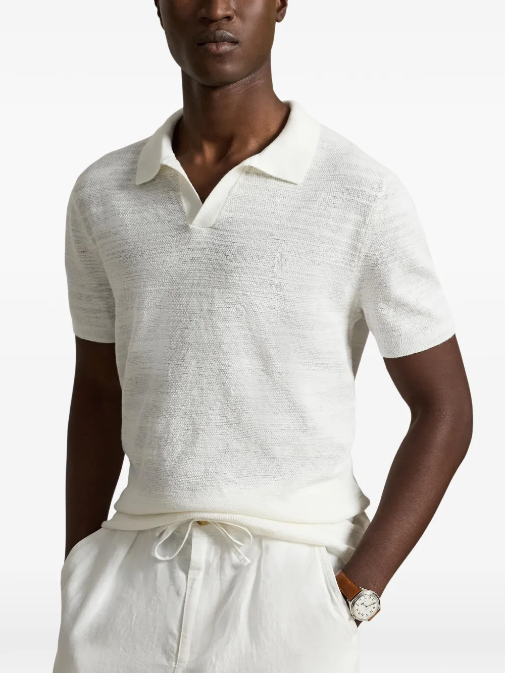 Polo Ralph Lauren T-shirt met geborduurd logo en gestikt detail Wit