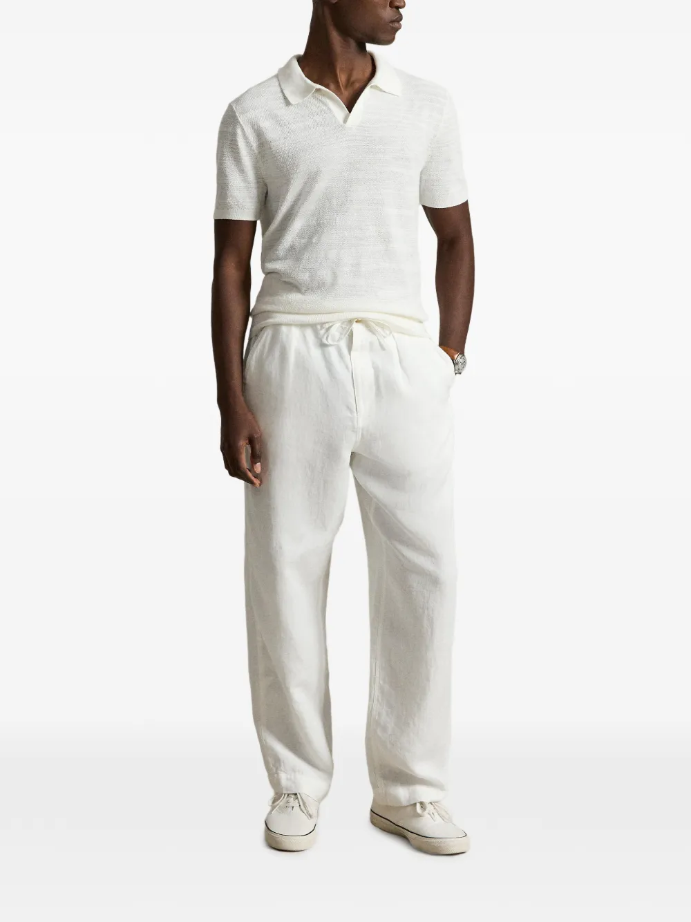 Polo Ralph Lauren T-shirt met geborduurd logo en gestikt detail Wit