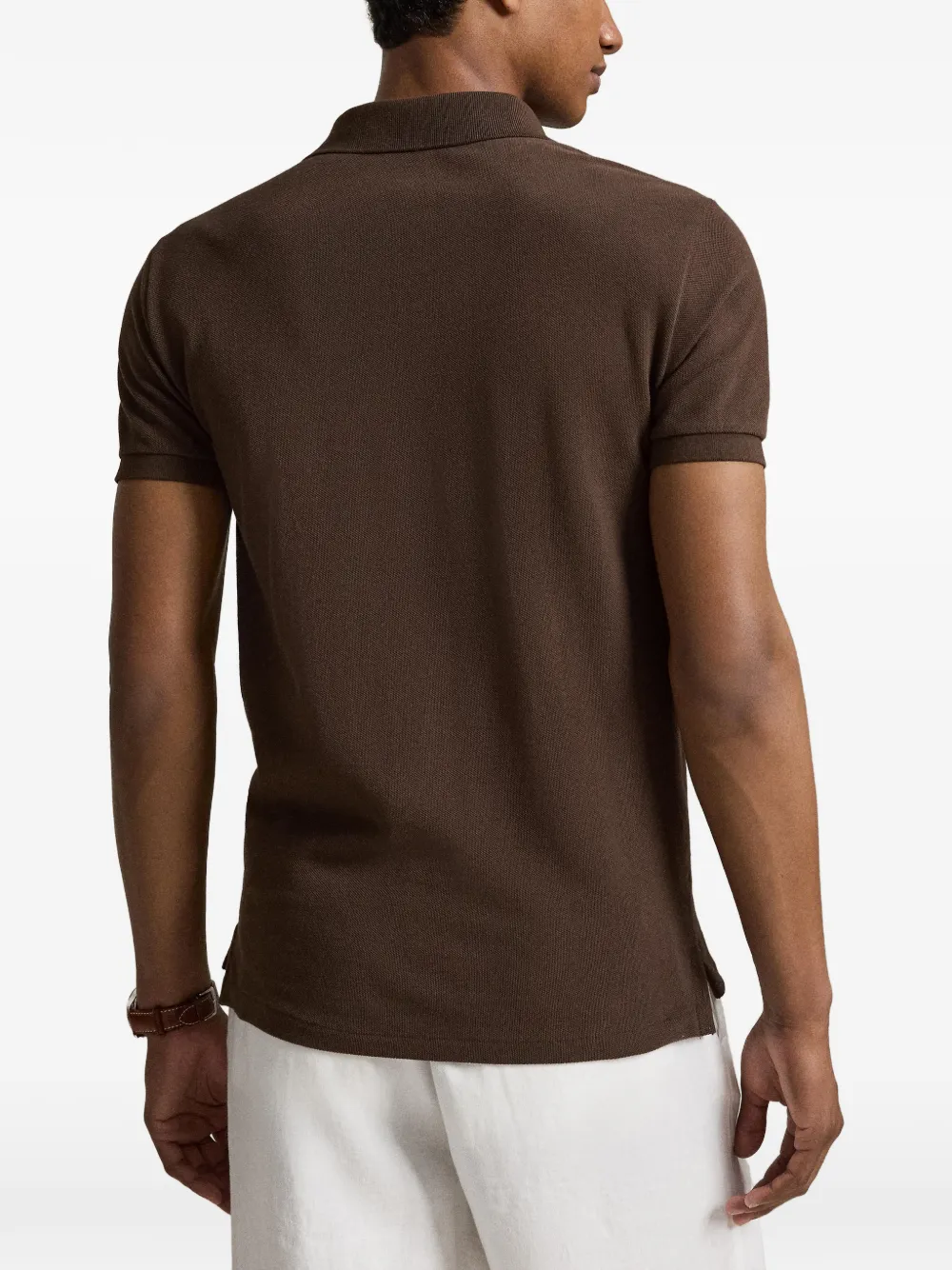 Polo Ralph Lauren Poloshirt met Pony-borduurwerk en mesh Bruin