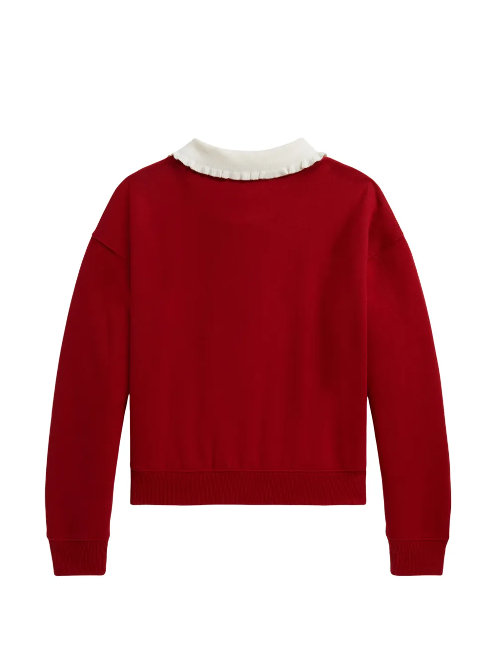 POLO RALPH LAUREN KIDS Sweater met geborduurde bloemen en ruches Rood