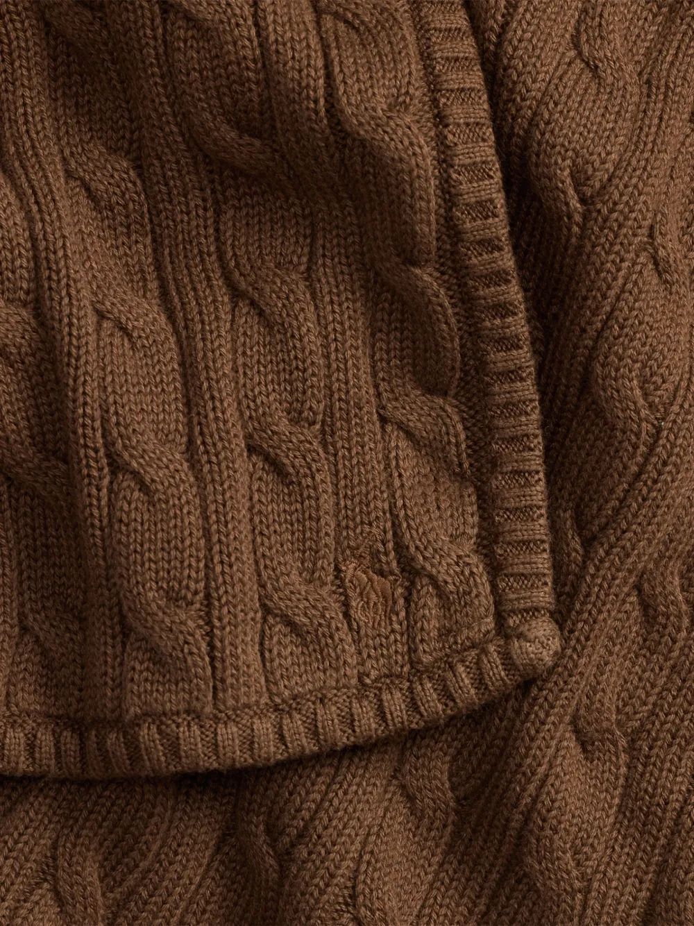 POLO RALPH LAUREN KIDS Kabelgebreide deken Bruin