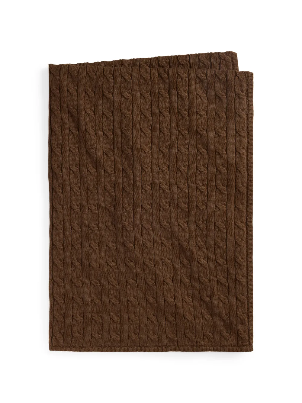 POLO RALPH LAUREN KIDS cable-knit cotton baby blanket - Marrone