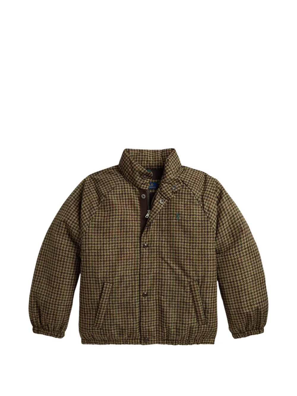 POLO RALPH LAUREN KIDS houndstooth-print puffer jacket - Marrone
