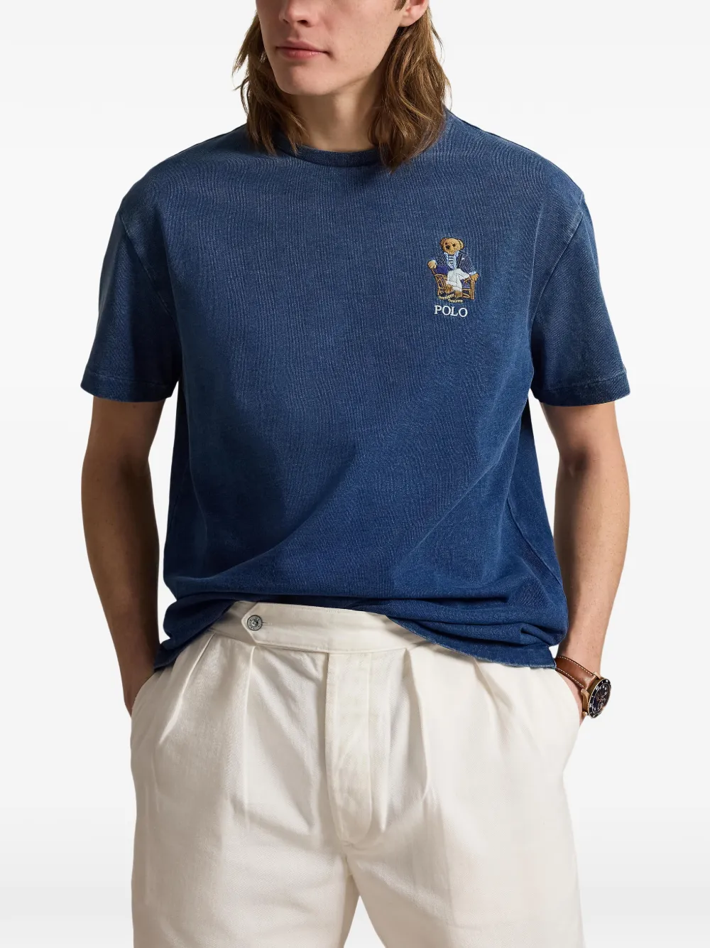 Polo Ralph Lauren T-shirt met geborduurd logo Blauw