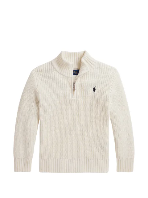 POLO RALPH LAUREN KIDS half-zip rib-knit sweater