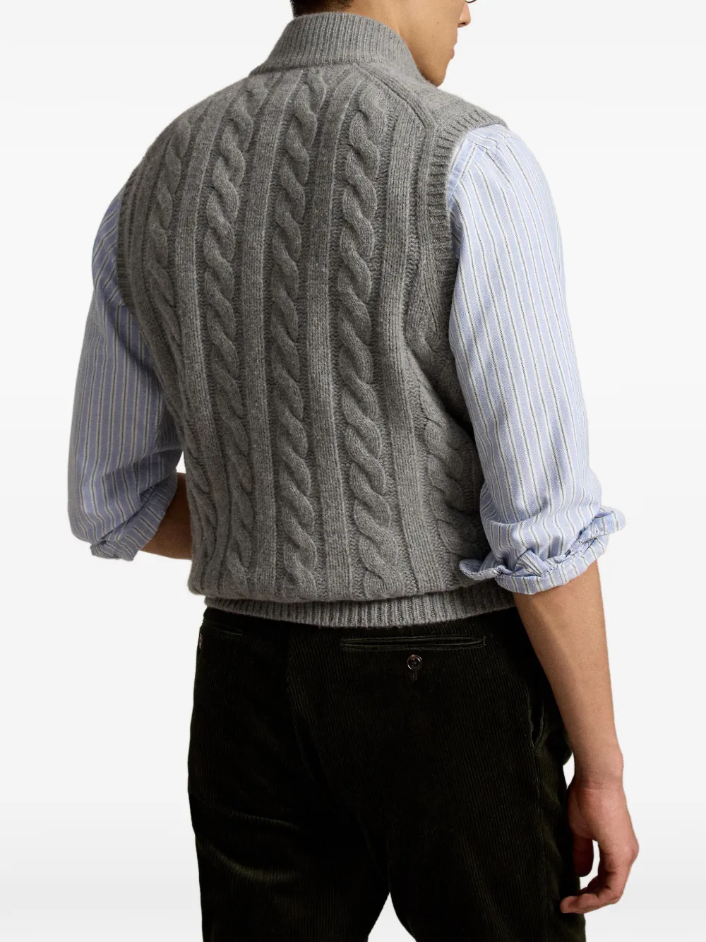 Polo Ralph Lauren Kabelgebreide top met rits Grijs