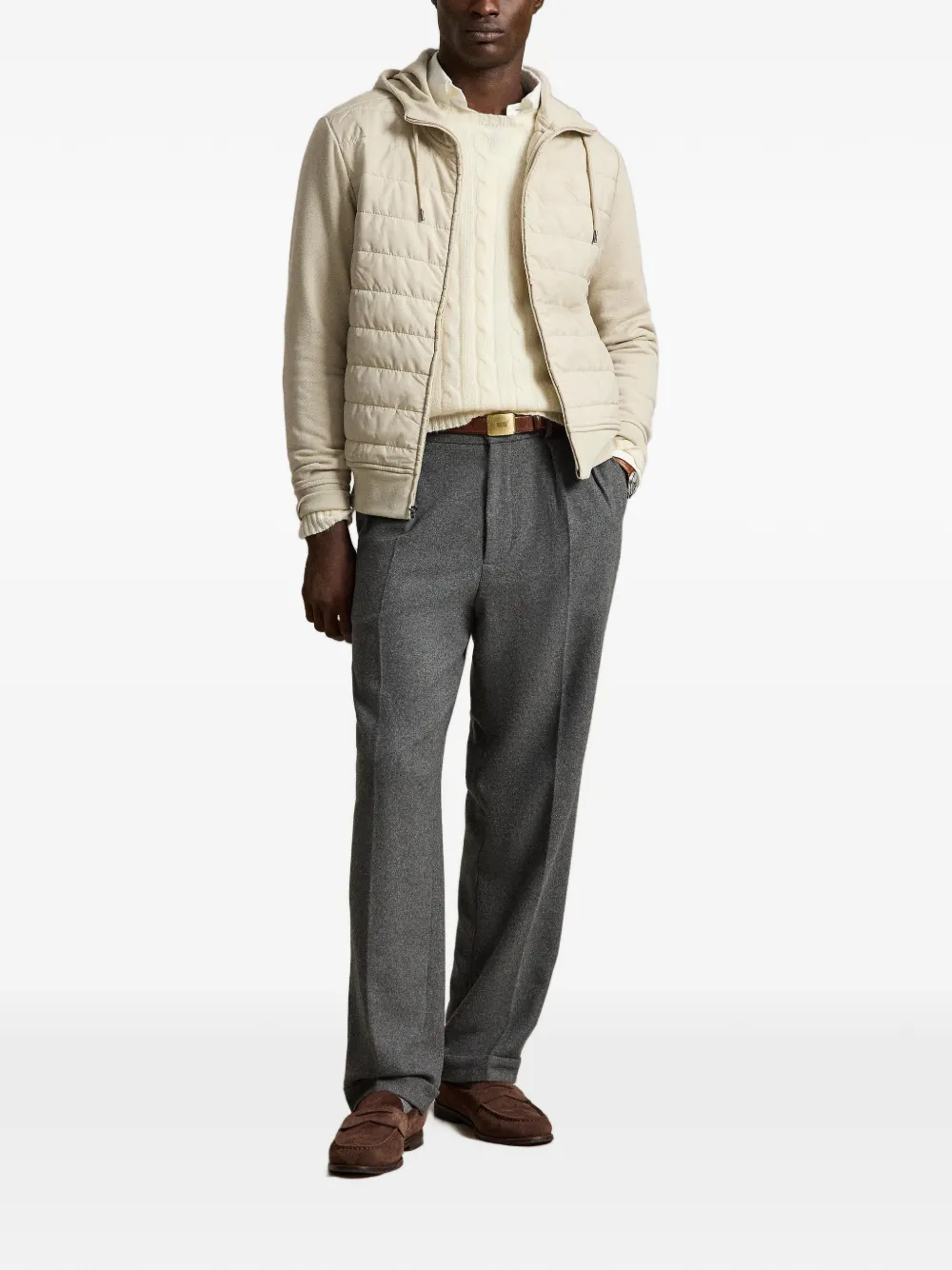 Polo Ralph Lauren Hybrid hoodie met rits Beige