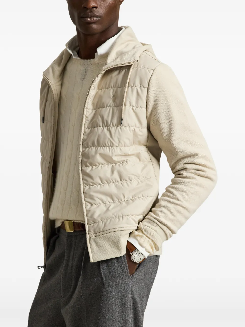 Polo Ralph Lauren Hybrid hoodie met rits Beige