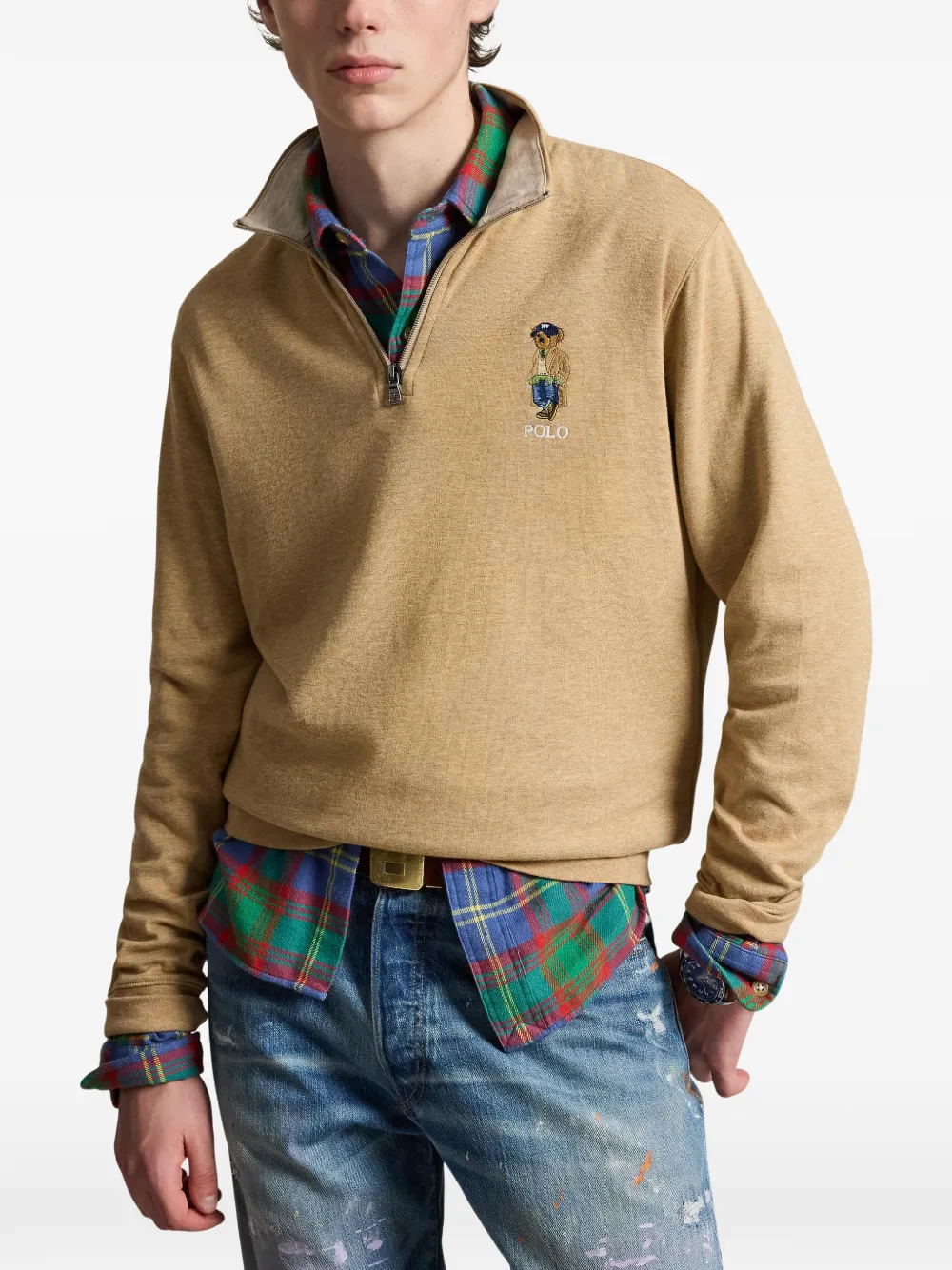 Polo Ralph Lauren Polo Bear dubbelgebreide jersey pullover Beige