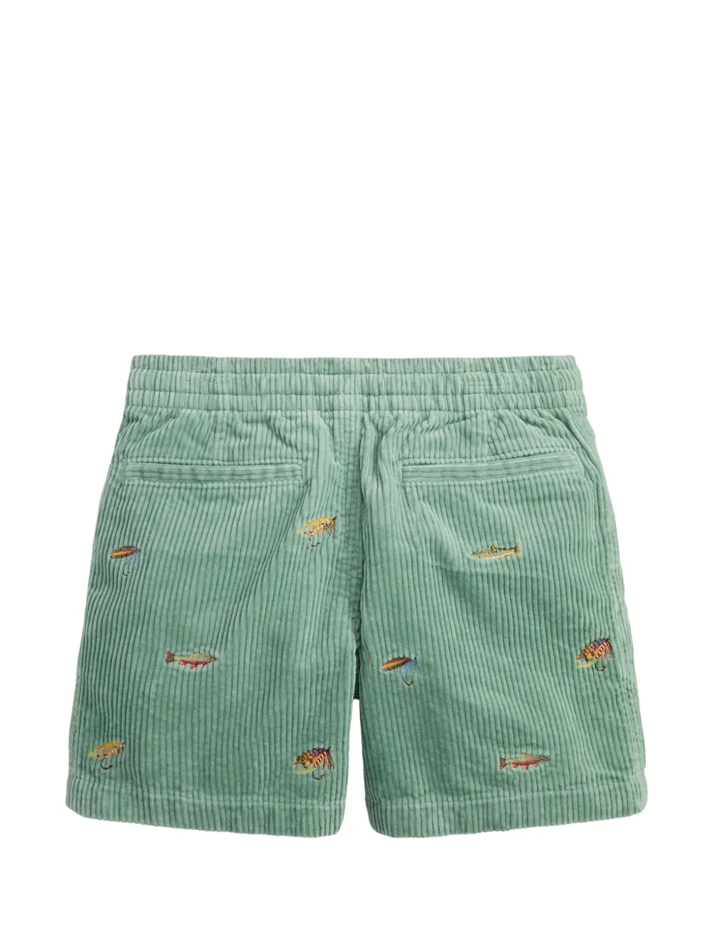 POLO RALPH LAUREN KIDS Polo Prepster ribfluwelen shorts met borduurwerk Blauw