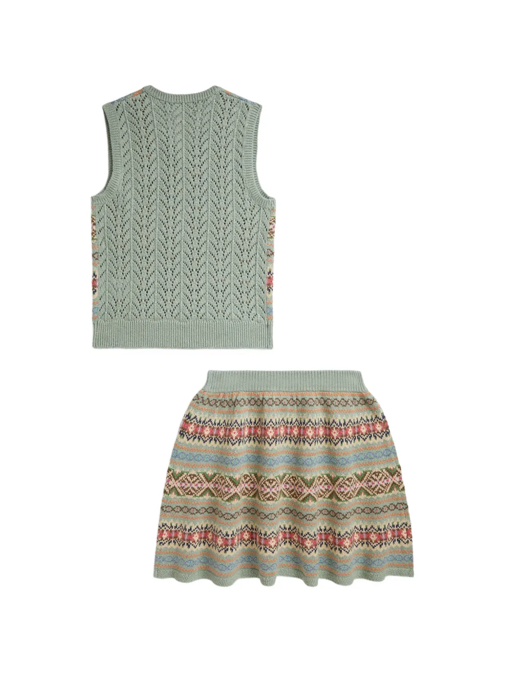 POLO RALPH LAUREN KIDS Pointelle gebreide rok Groen