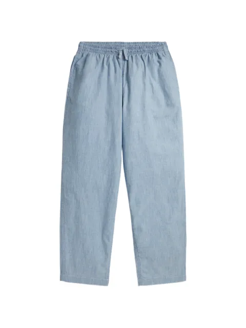 POLO RALPH LAUREN KIDS embroidered cotton chambray trousers
