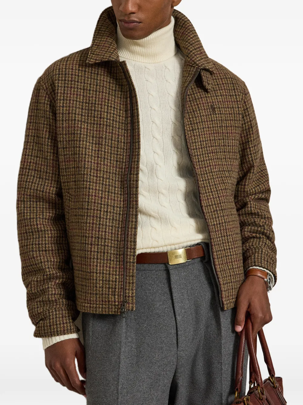 Polo Ralph Lauren Kabelgebreide coltrui van wol-kasjmier Beige