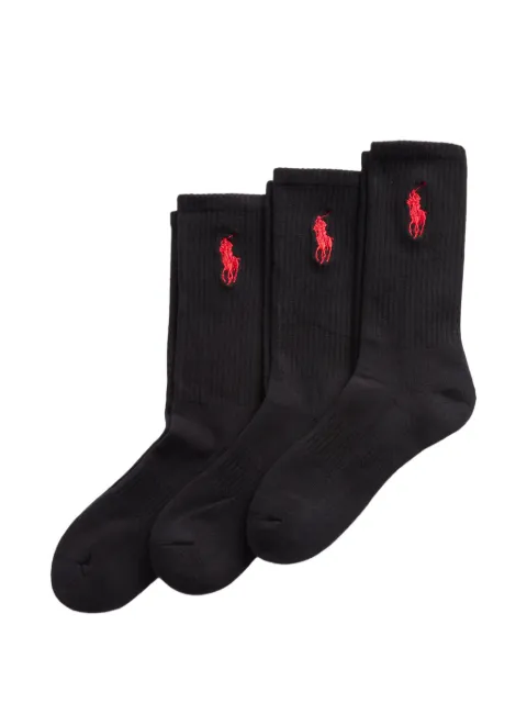 Polo Ralph Lauren set de tres pares de calcetines con logo bordado