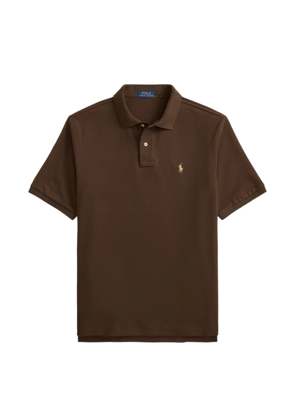 Polo Ralph Lauren mesh-knit embroidered-logo polo shirt - Braun