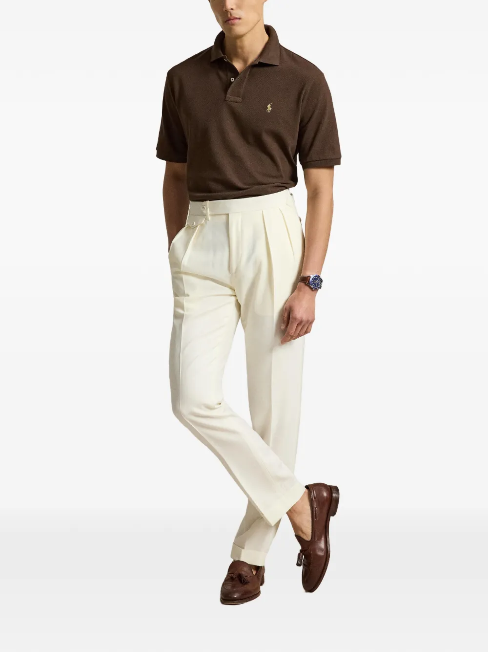 Polo Ralph Lauren Custom slim-fit elastisch poloshirt Bruin