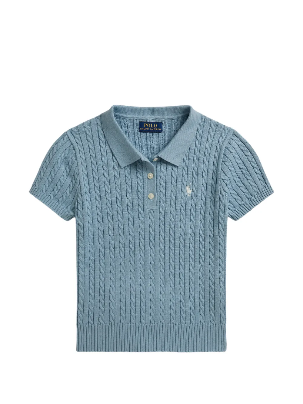 POLO RALPH LAUREN KIDS Polo in maglia intrecciata - Blu