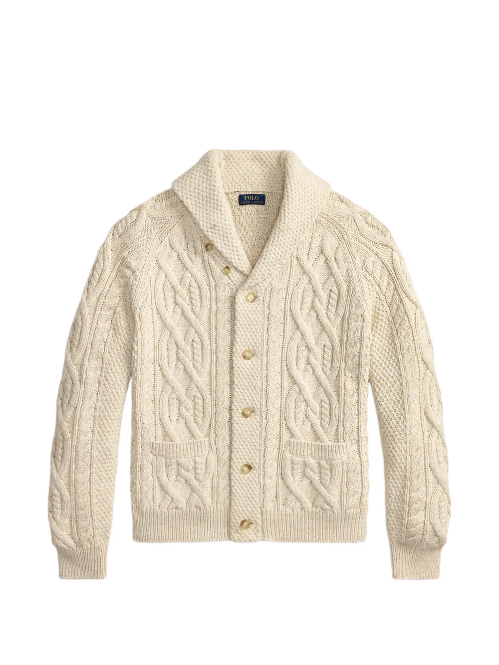 Polo Ralph Lauren Cardigan mit Zopfmuster - Nude