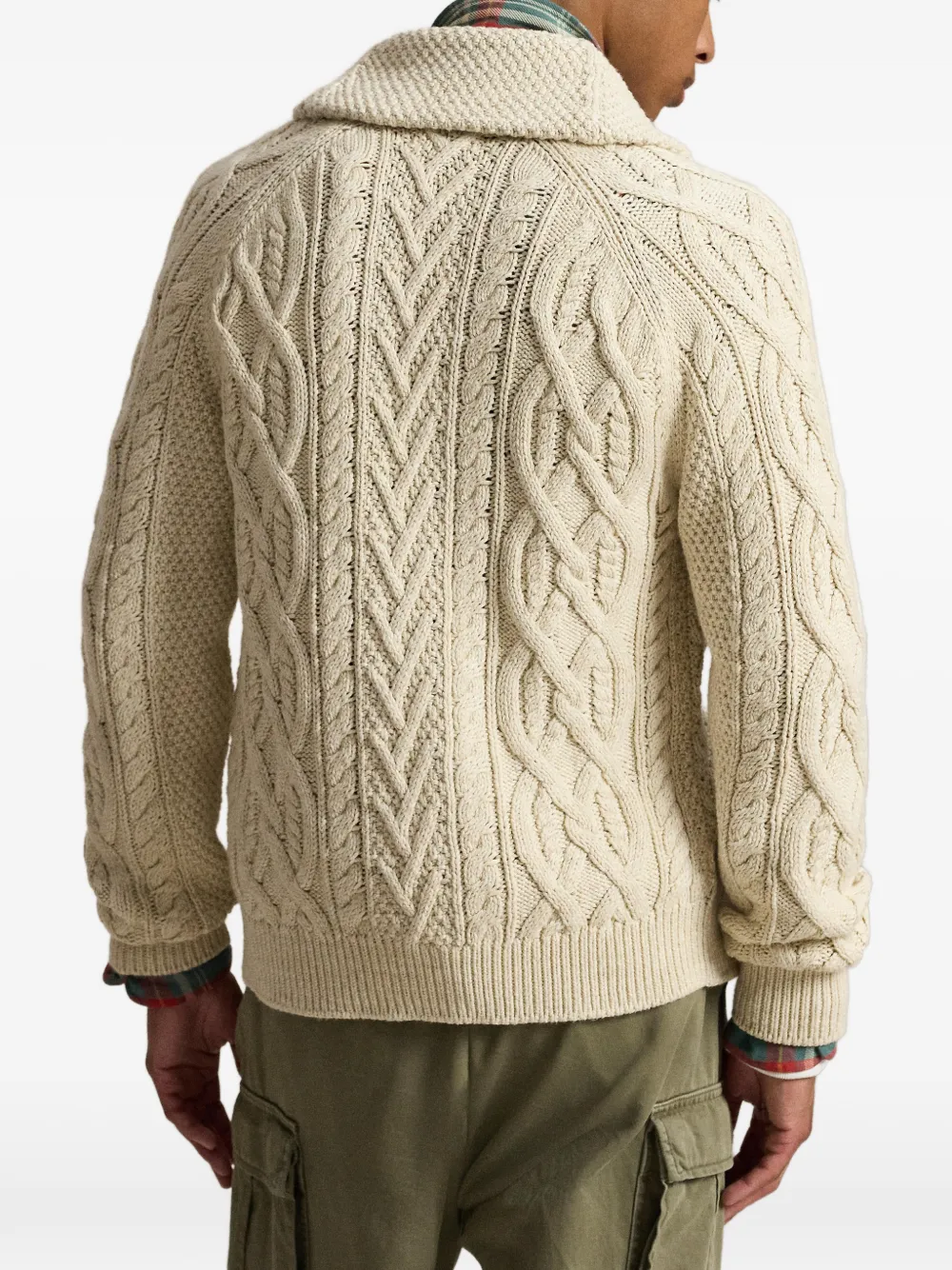 Polo Ralph Lauren Kabelgebreid vest met sjaalkraag Beige