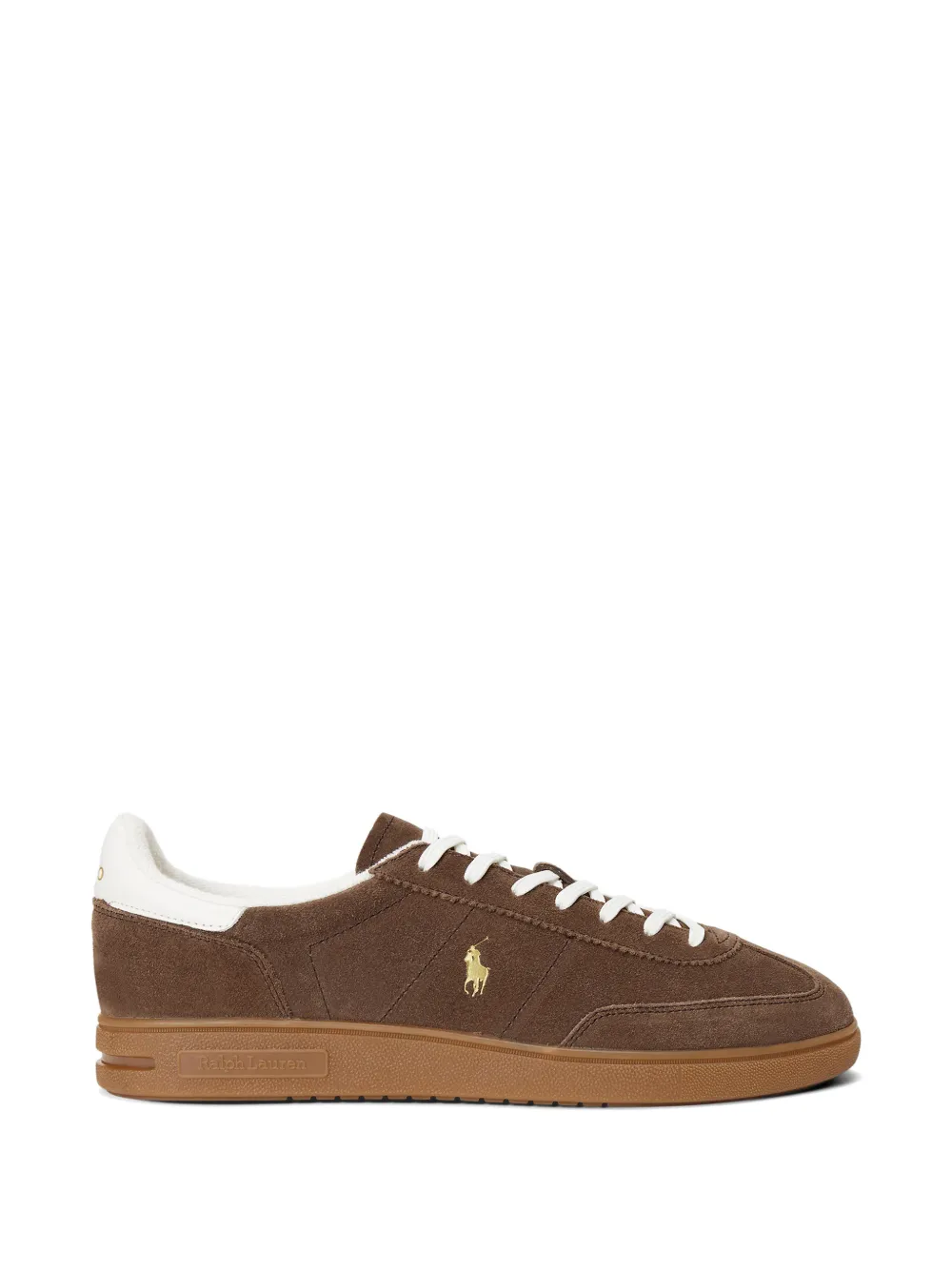 Polo Ralph Lauren Bedford suède sneakers met reliëf Bruin