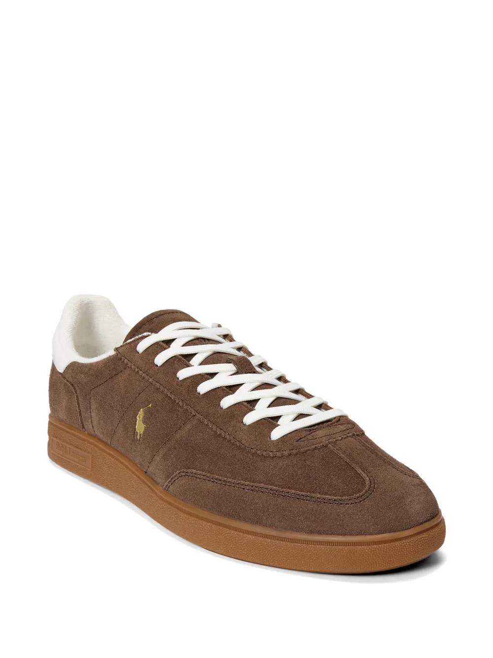 Polo Ralph Lauren Bedford suède sneakers met reliëf Bruin