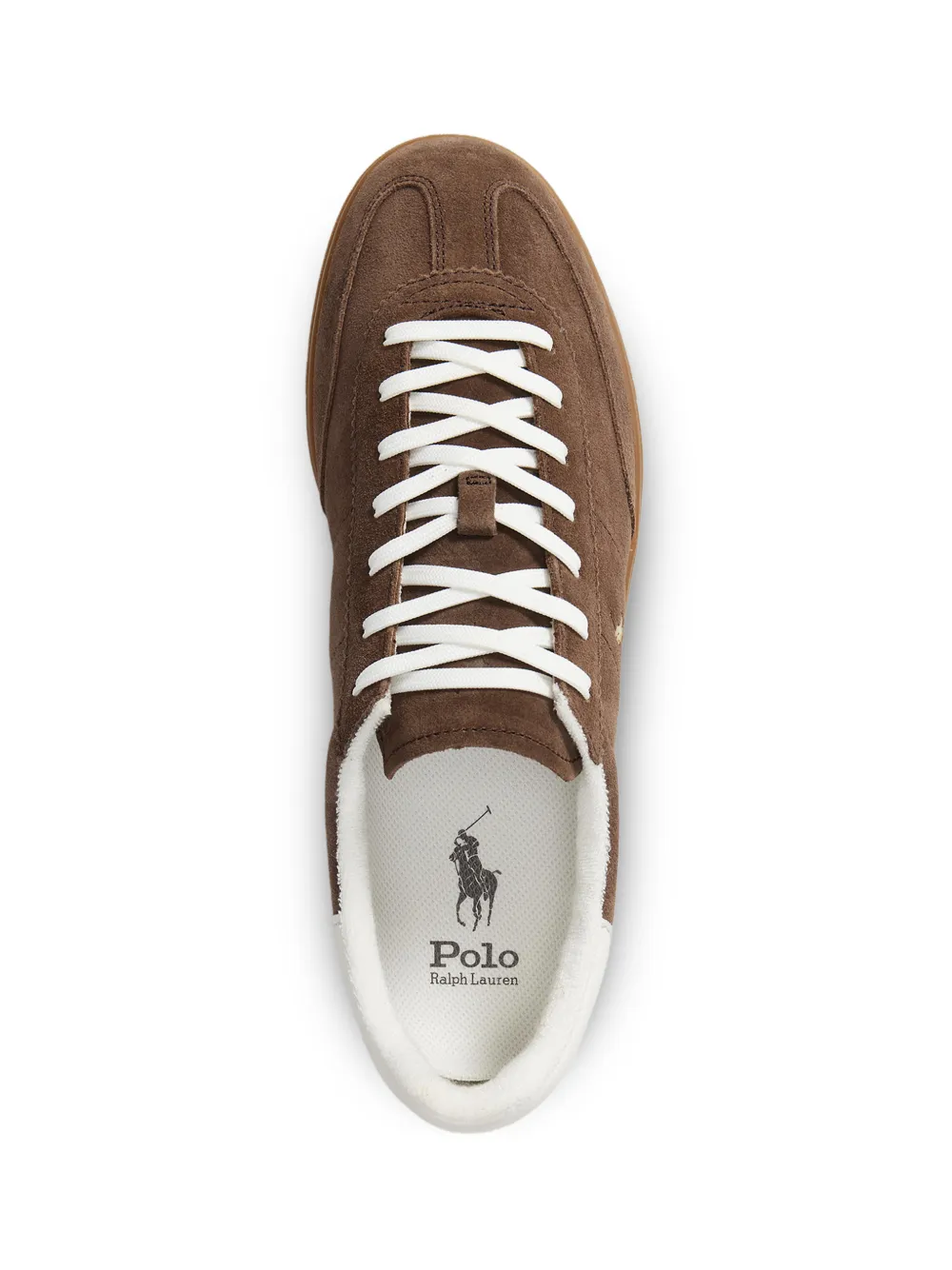 Polo Ralph Lauren Bedford suède sneakers met reliëf Bruin
