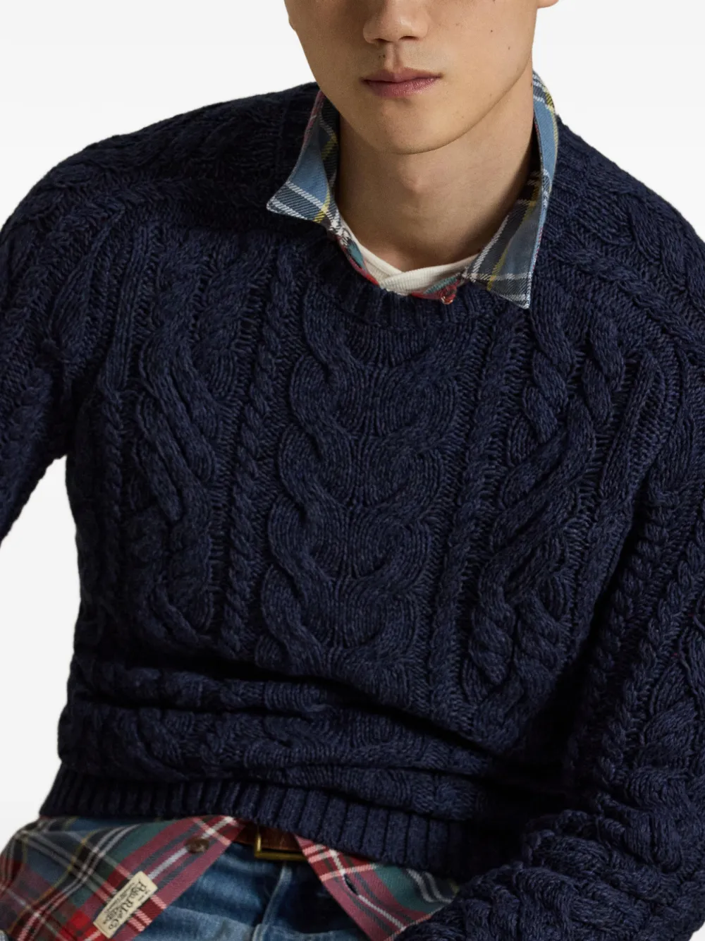 Polo Ralph Lauren Aran kabelgebreide trui Blauw