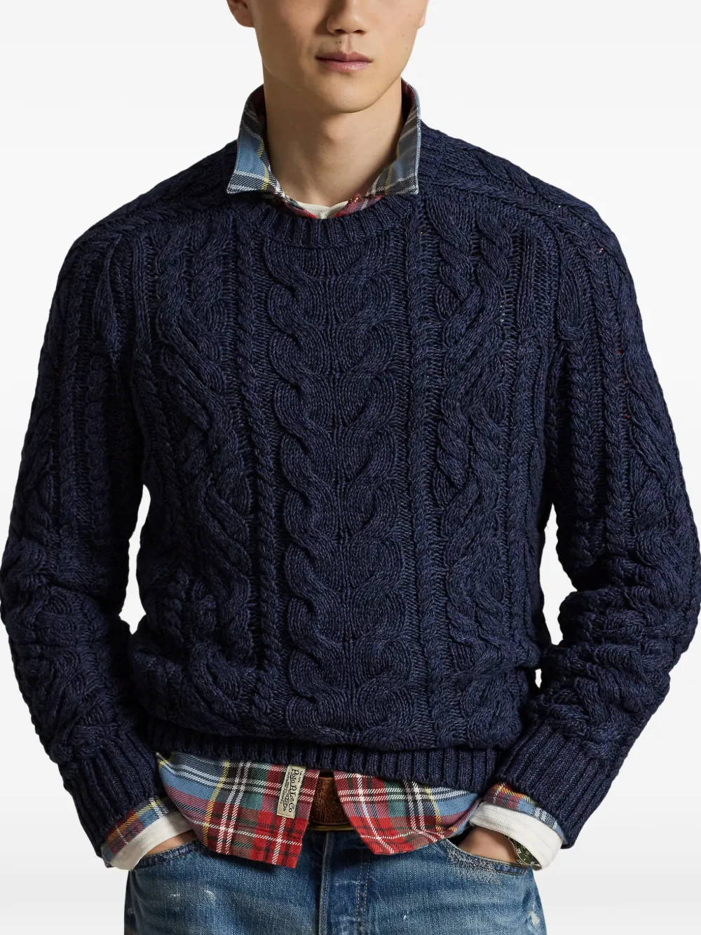 Polo Ralph Lauren Aran kabelgebreide trui Blauw