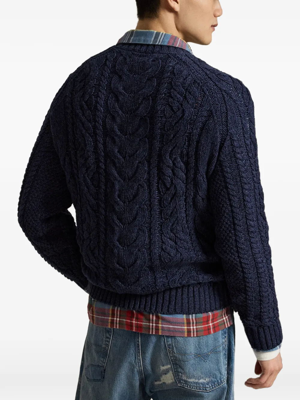 Polo Ralph Lauren Aran kabelgebreide trui Blauw