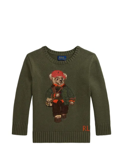 POLO RALPH LAUREN KIDS suéter tejido con motivo Polo Bear
