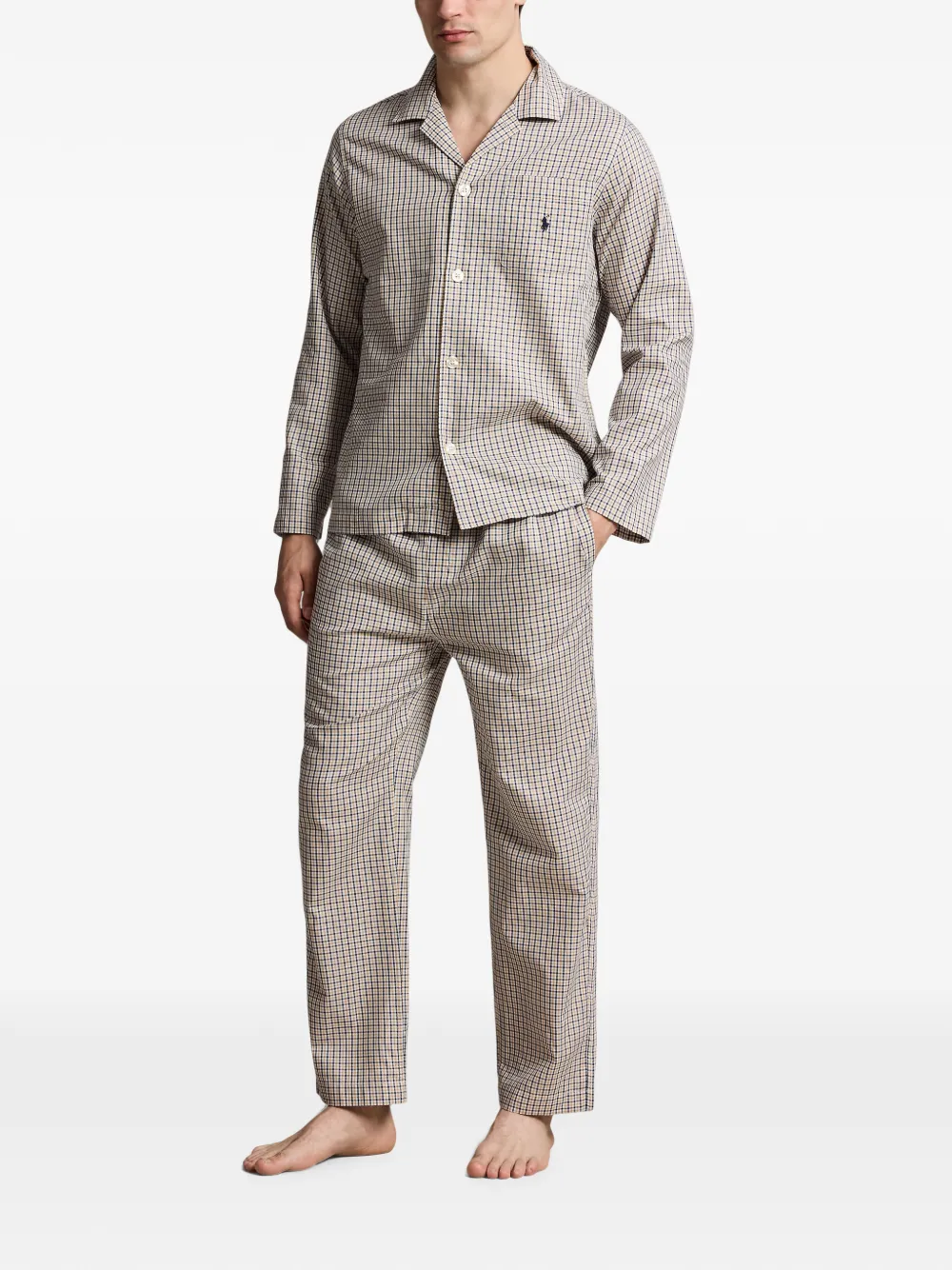 Polo Ralph Lauren Katoenen pyjama met monogram-print Beige