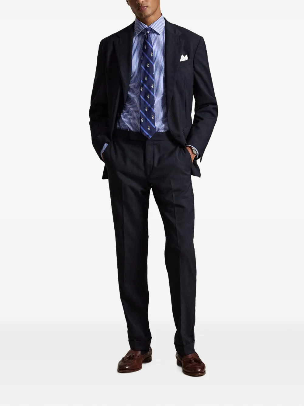 Polo Ralph Lauren Regent gestreept popeline overhemd Blauw