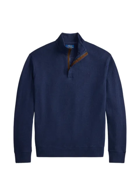 Polo Ralph Lauren Viertelreißverschluss-Pullover mit Fischgrätenmuster