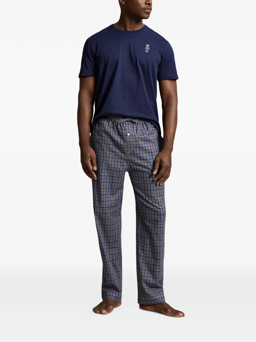 Polo Ralph Lauren 2-delige Polo Bear geruite pyjama Blauw