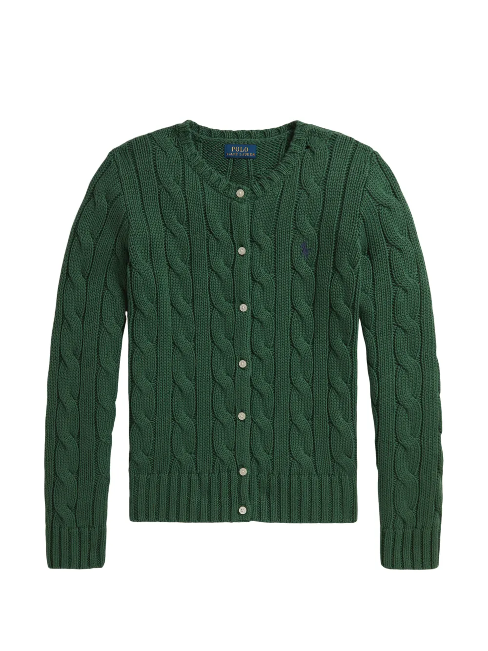 POLO RALPH LAUREN KIDS Cardigan in maglia a trecce - Verde
