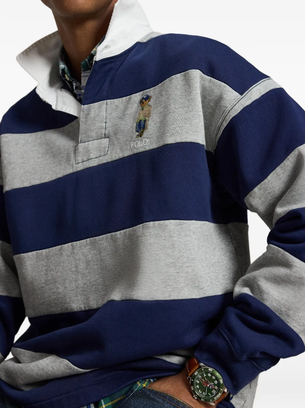 Polo Ralph Lauren Polo Bear gestreepte trui Blauw