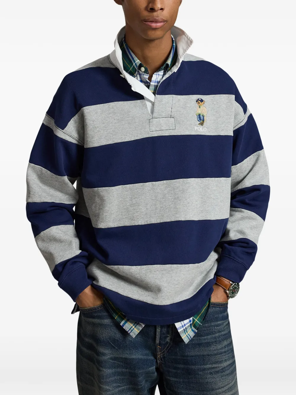 Polo Ralph Lauren Polo Bear gestreepte trui Blauw