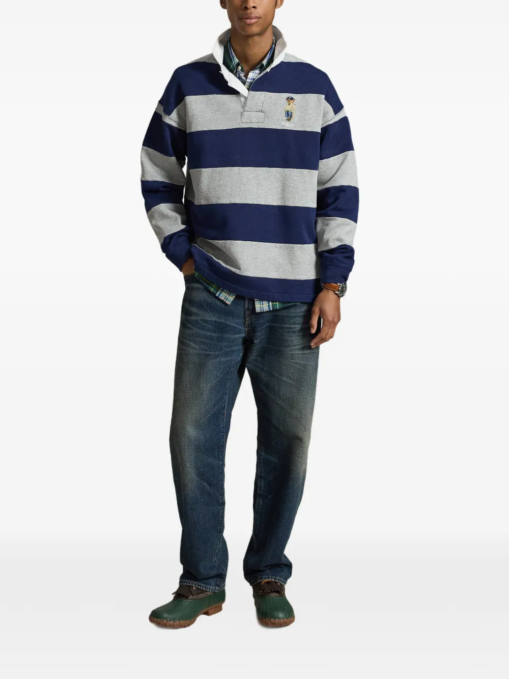 Polo Ralph Lauren Polo Bear gestreepte trui Blauw