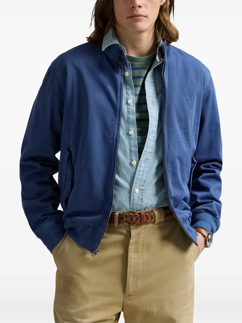 Polo Ralph Lauren Bedford geribbeld katoenen jack Blauw