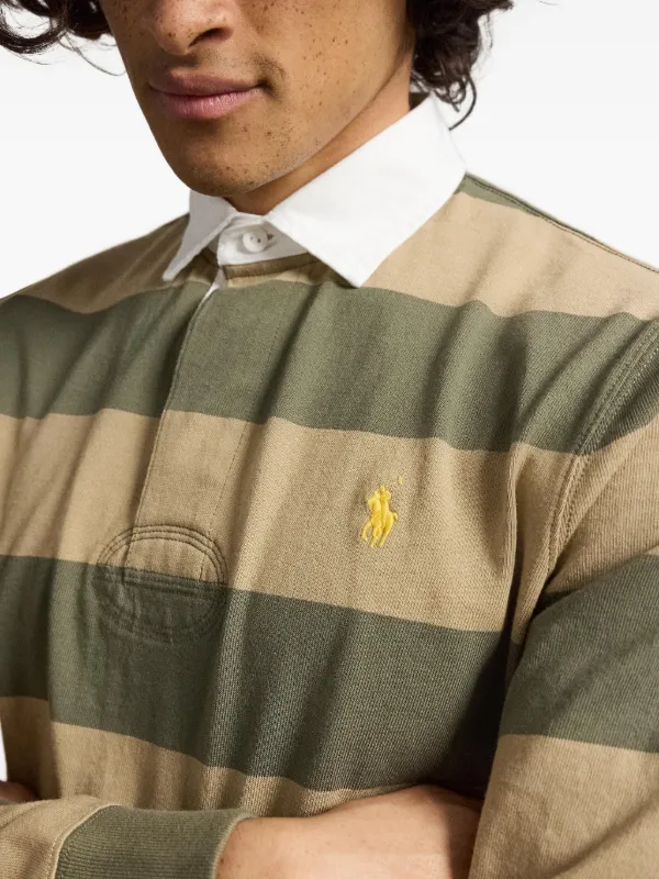 Polo Ralph Lauren Striped Cotton Polo Shirt | Green | FARFETCH