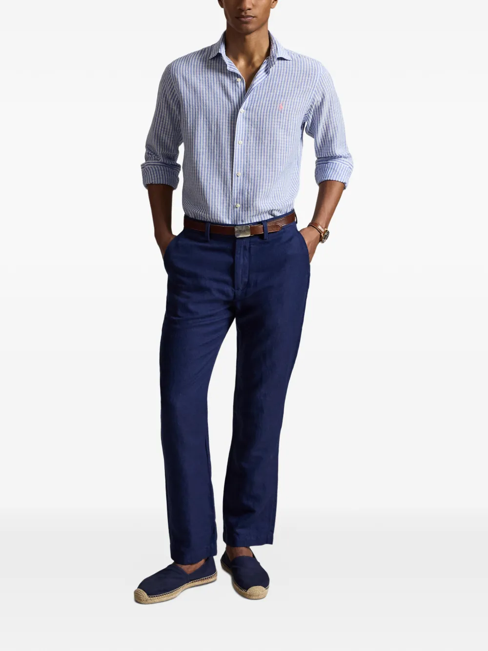 Polo Ralph Lauren Manhasset broek met pied-de-poule print Blauw