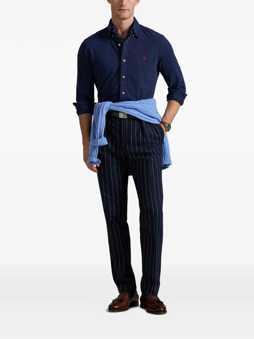 Polo Ralph Lauren Featherweight overhemd met lange mouwen en veren Blauw