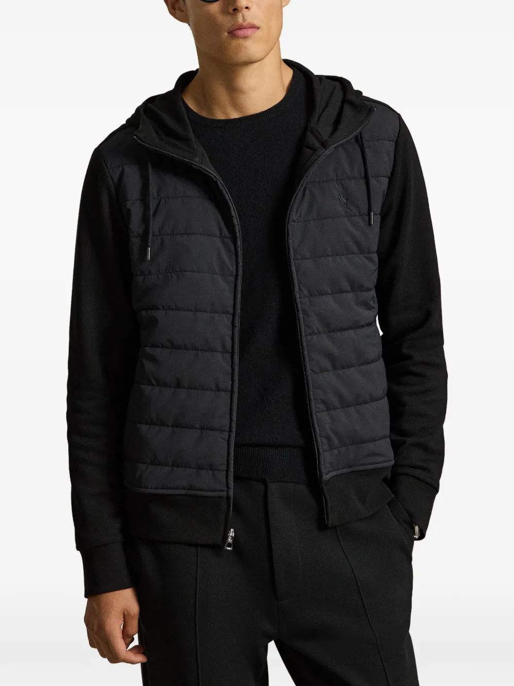 Polo Ralph Lauren Hybrid jack met capuchon en rits Zwart