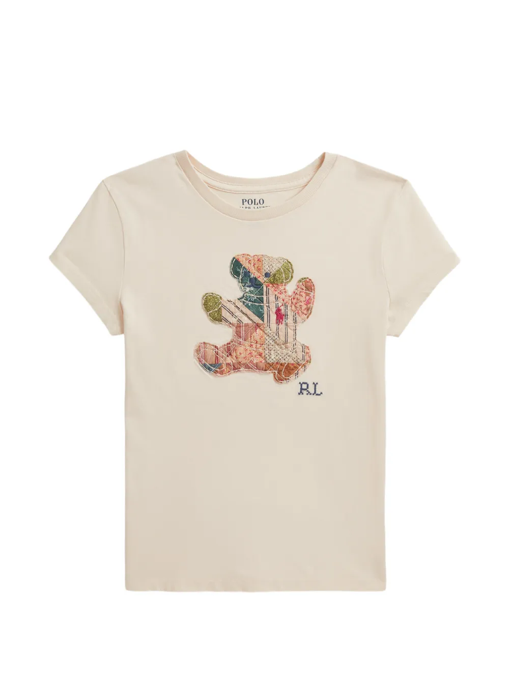 POLO RALPH LAUREN KIDS T-shirt con design patchwork - Toni neutri