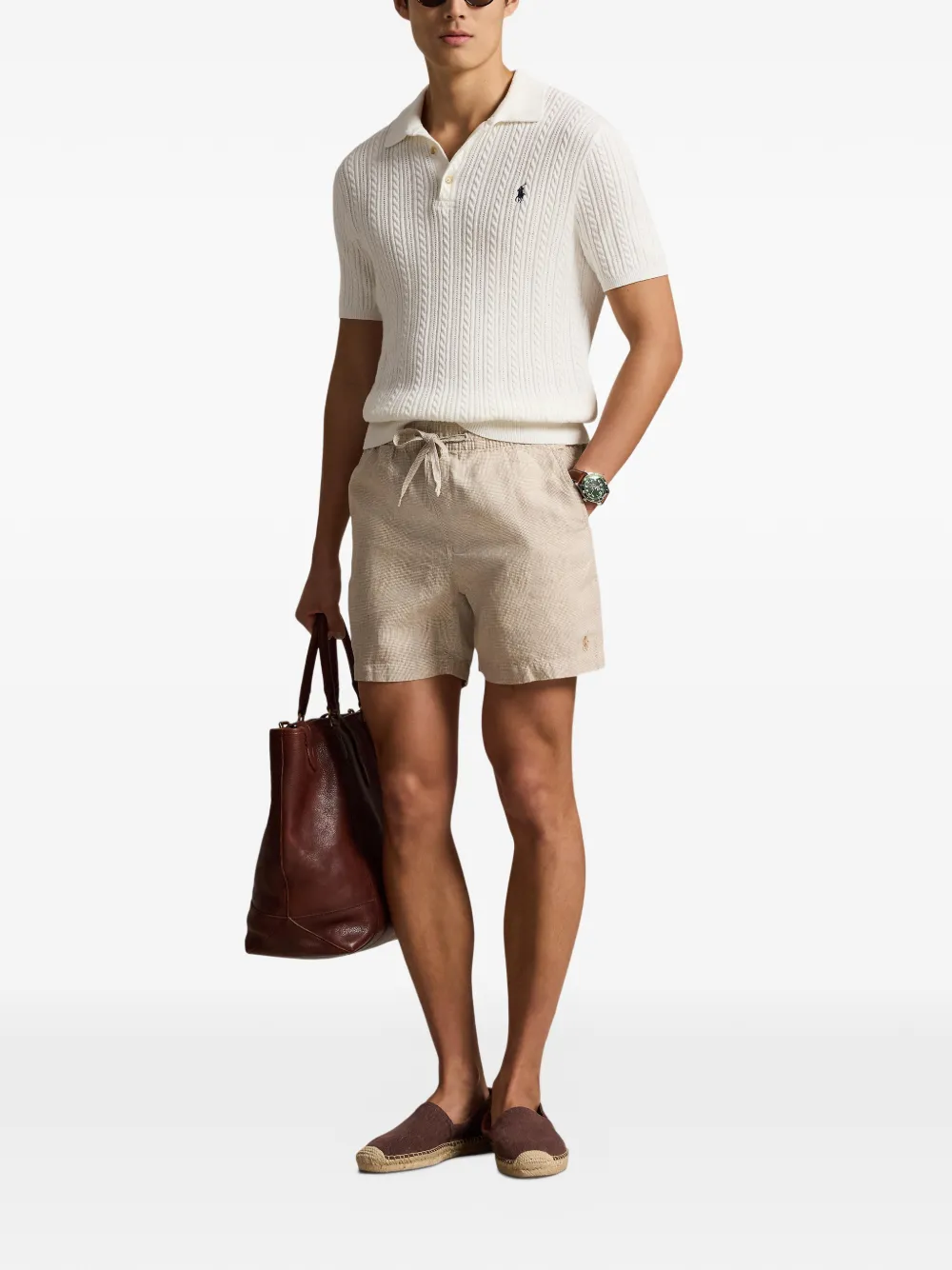 Polo Ralph Lauren Shorts met geborduurd logo en trekkoord Beige