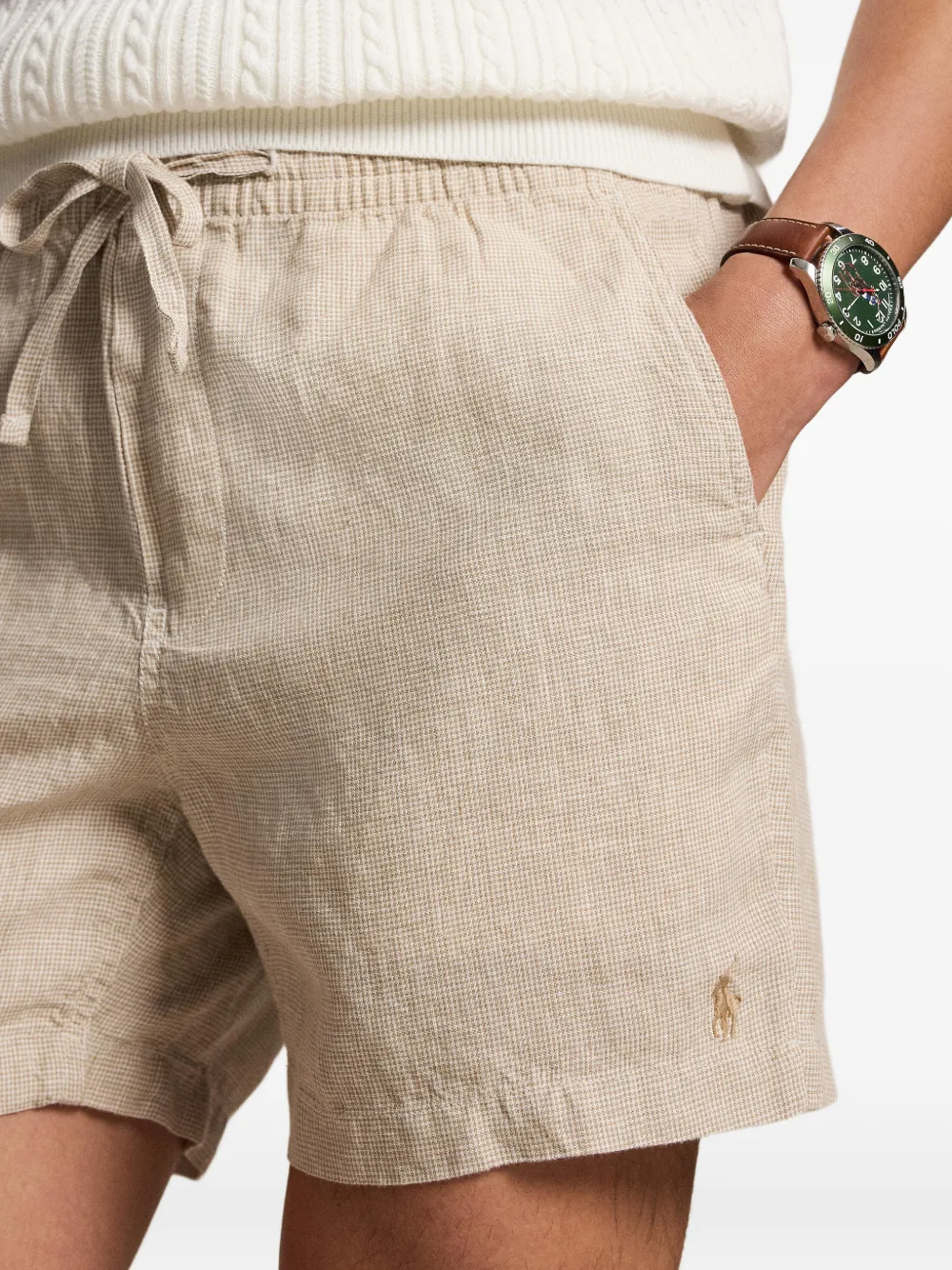 Polo Ralph Lauren Shorts met geborduurd logo en trekkoord Beige