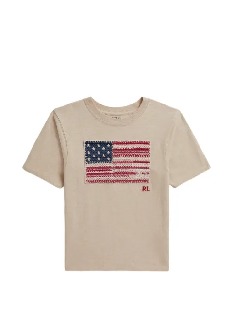 POLO RALPH LAUREN KIDS flag-patch T-shirt