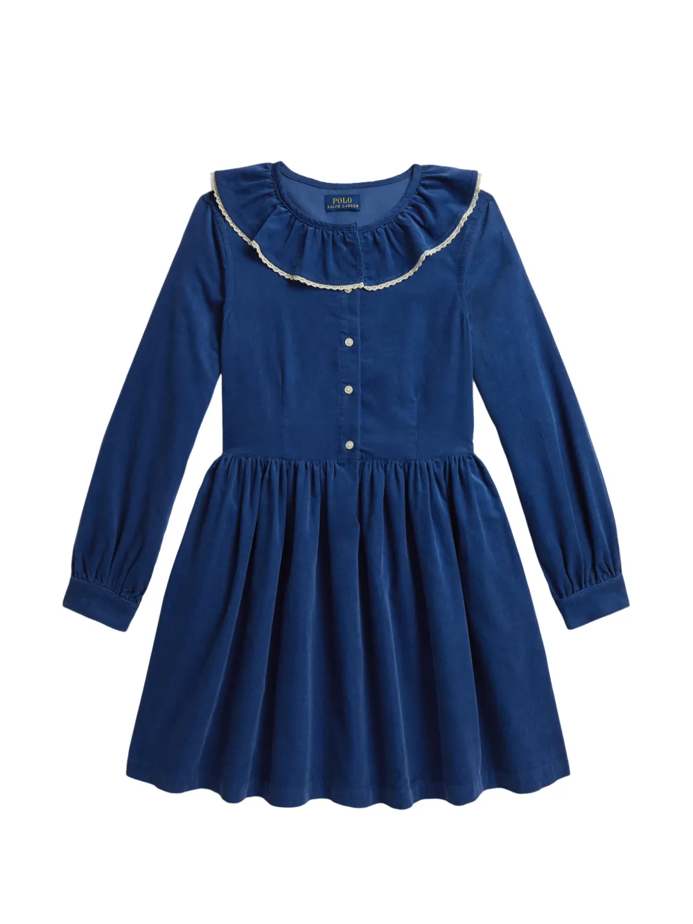POLO RALPH LAUREN KIDS Abito a coste con ruches - Blu