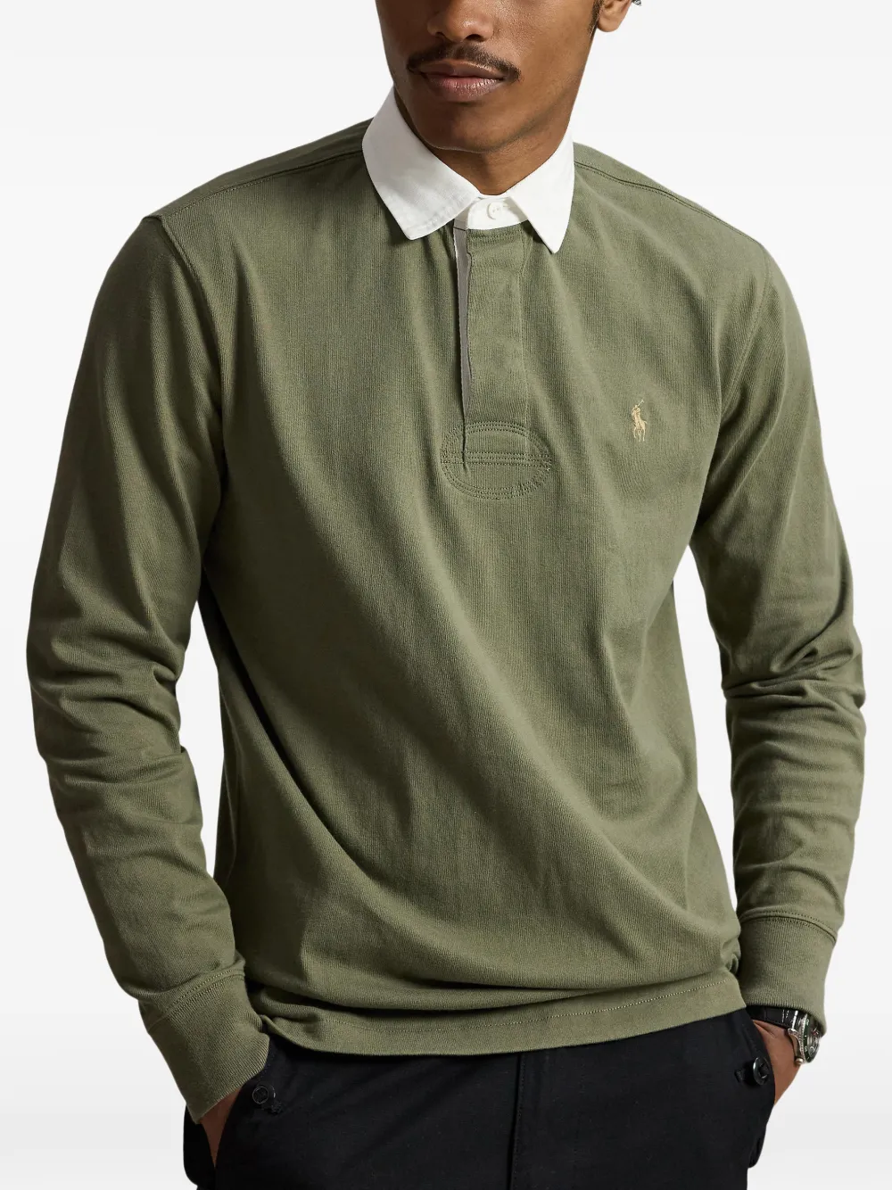 Polo Ralph Lauren Iconic Pony rugby poloshirt met borduurwerk Groen