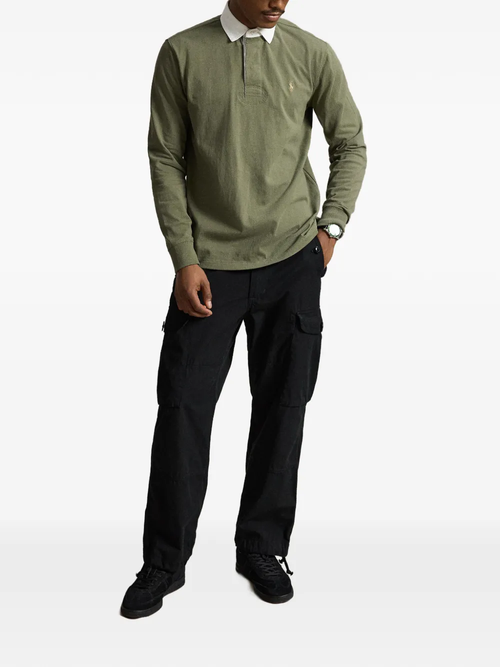 Polo Ralph Lauren Iconic Pony rugby poloshirt met borduurwerk Groen